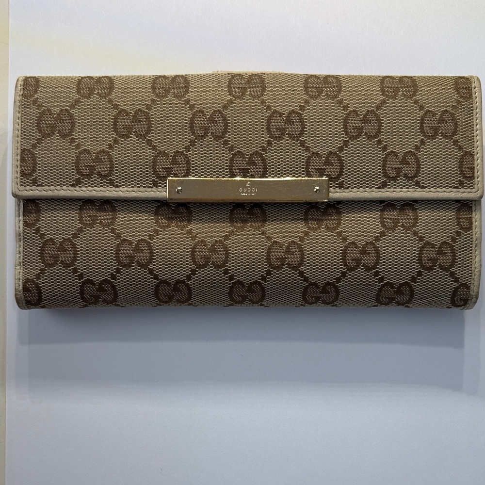 Gucci GG Canvas Continental Logo Long Wallet